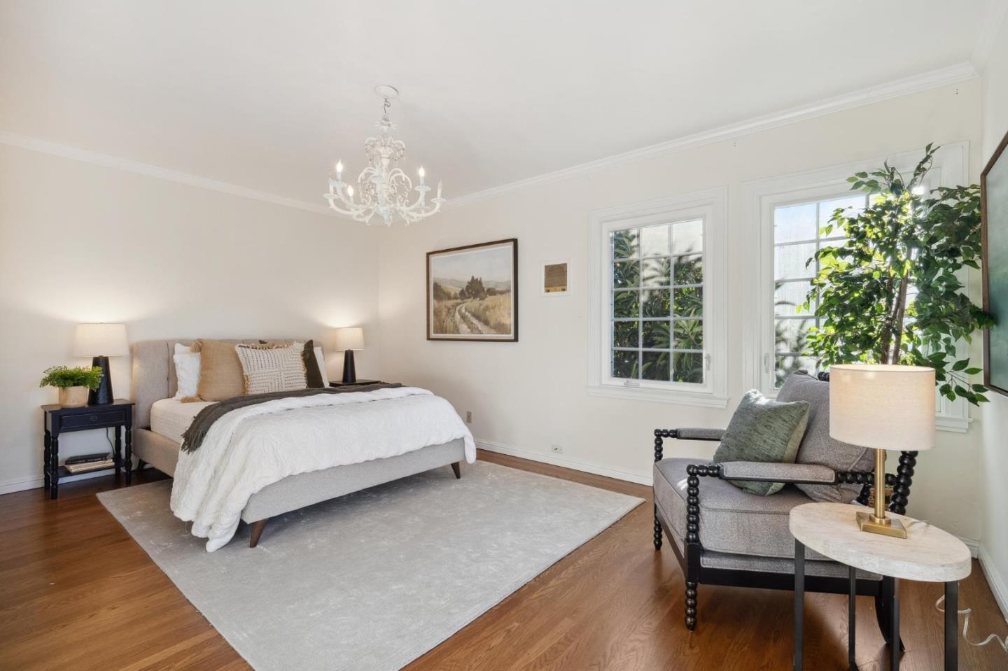 1204 Edgehill Drive Burlingame, CA 94010 - Photo 17 of 38 a spacious bedroom with a bed window and a couch