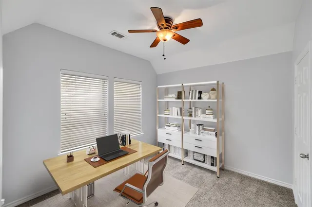 a view of workspace with a window