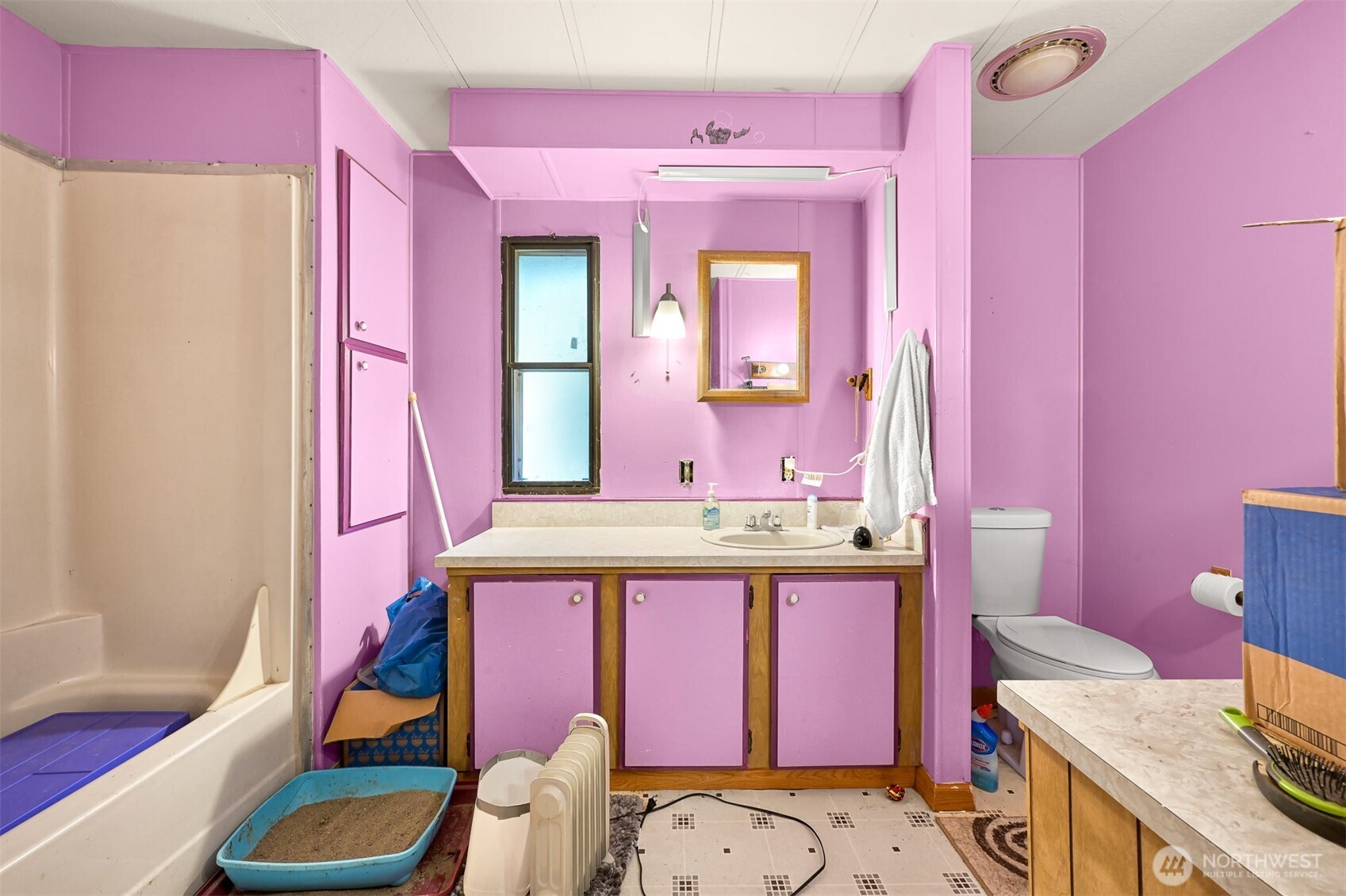 8536 Juniper Place Maple Falls, WA 98266 - Photo 18 of 30 a bathroom with a granite countertop sink and a mirror