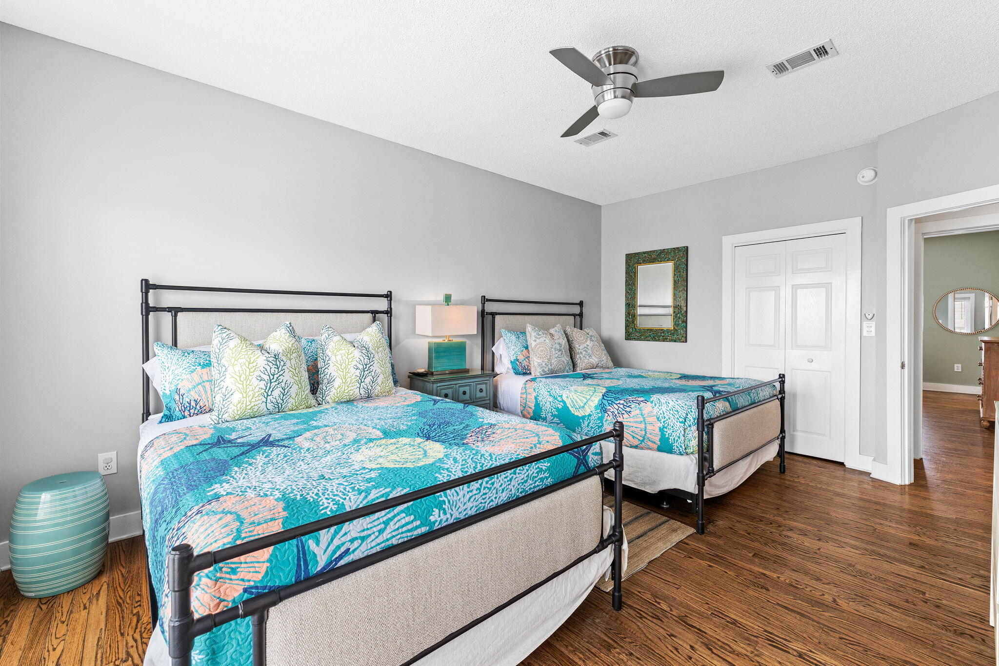 49 Sandy Lane Santa Rosa Beach, FL 32459 - Photo 32 of 73 a bedroom with a bed and a chandelier