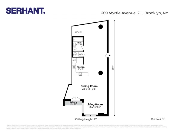 $879,000 | 689 Myrtle Avenue, Unit 2H | Bedford-Stuyvesant