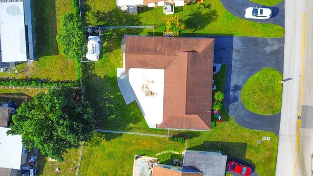 a bird view of a house