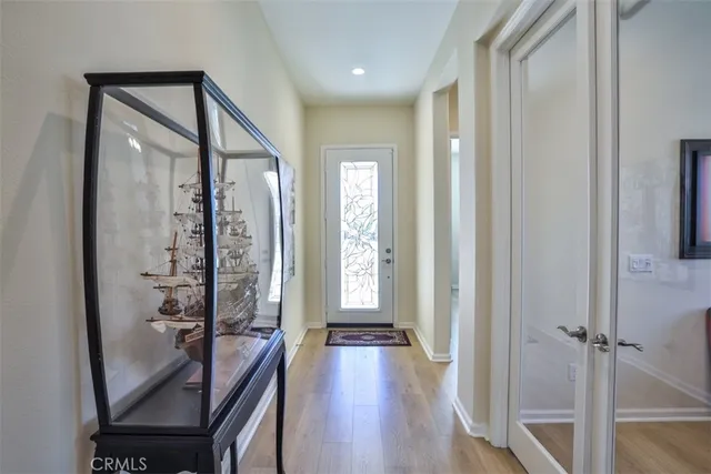 a view of a balcony with wooden fence