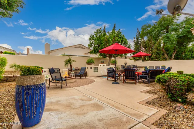 a outdoor space with furniture