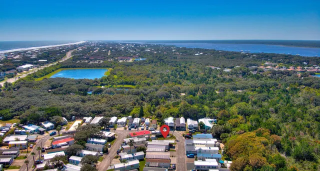 an aerial view of multiple house