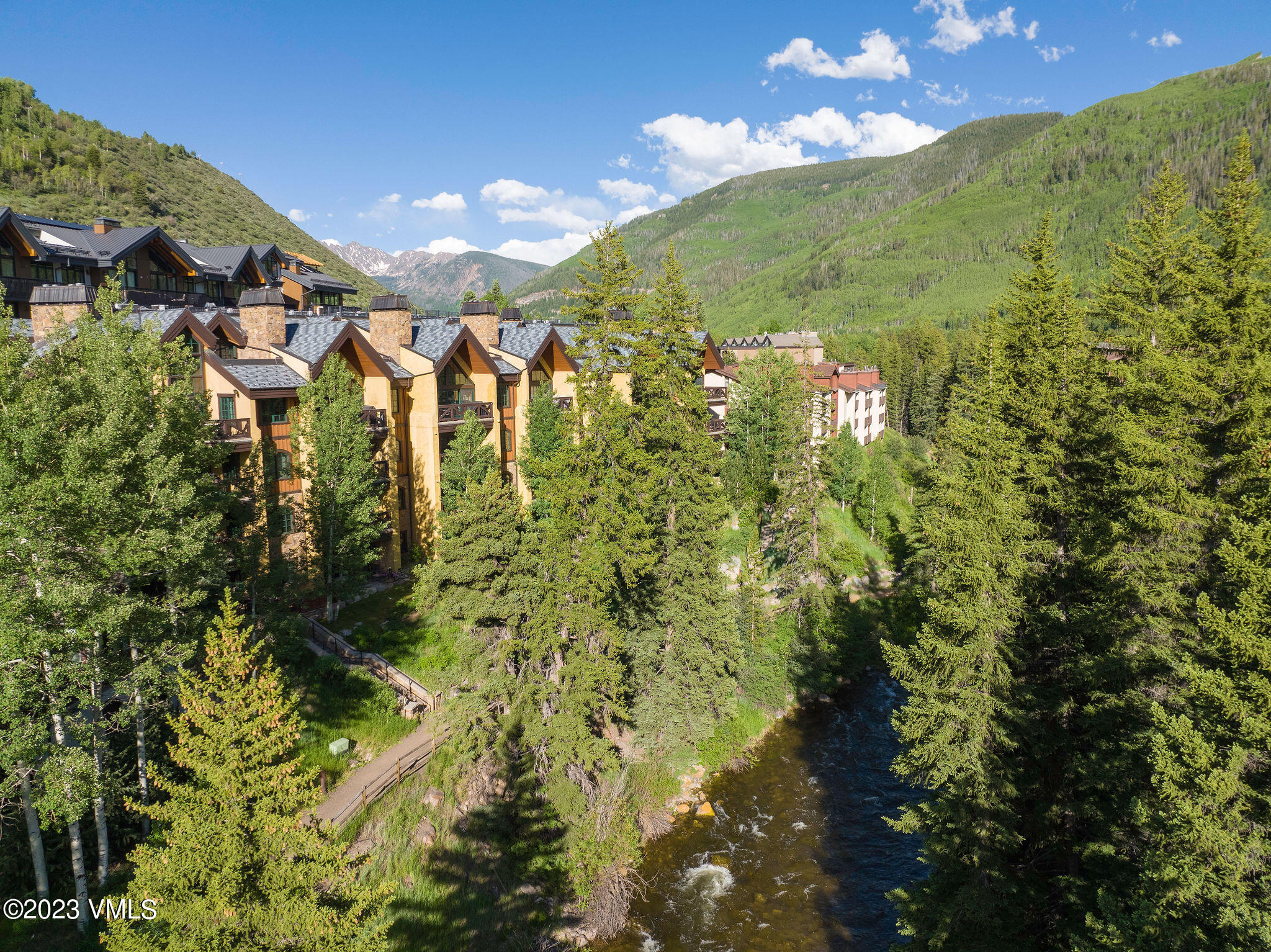 434 South Frontage Road East, Unit 202 Vail, CO 81657 - Photo 3 of 25 vail_mtn_view_202_aerial_a