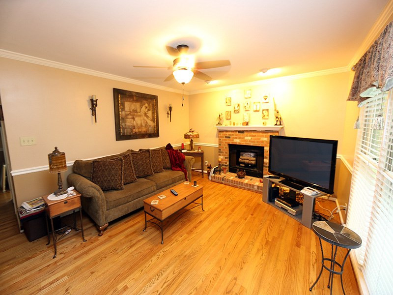 13101 Meadow Ridge Drive Rougemont, NC 27572 - Photo 4 of 12 a living room with furniture a fireplace and a flat screen tv