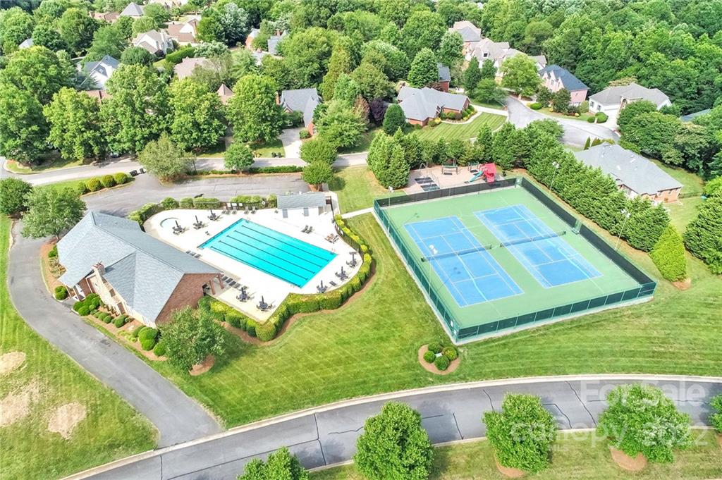 584 Cranborne Chase Fort Mill, SC 29708 - Photo 35 of 36 an aerial view of a pool yard swimming pool and outdoor seating