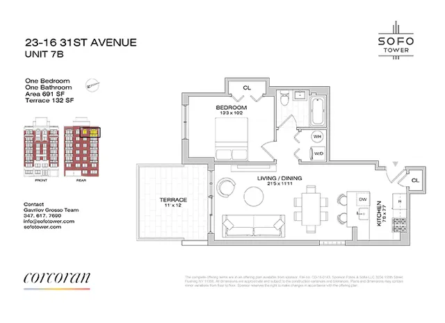 $765,000 | 23-16 31st Avenue, Unit PHB | Astoria