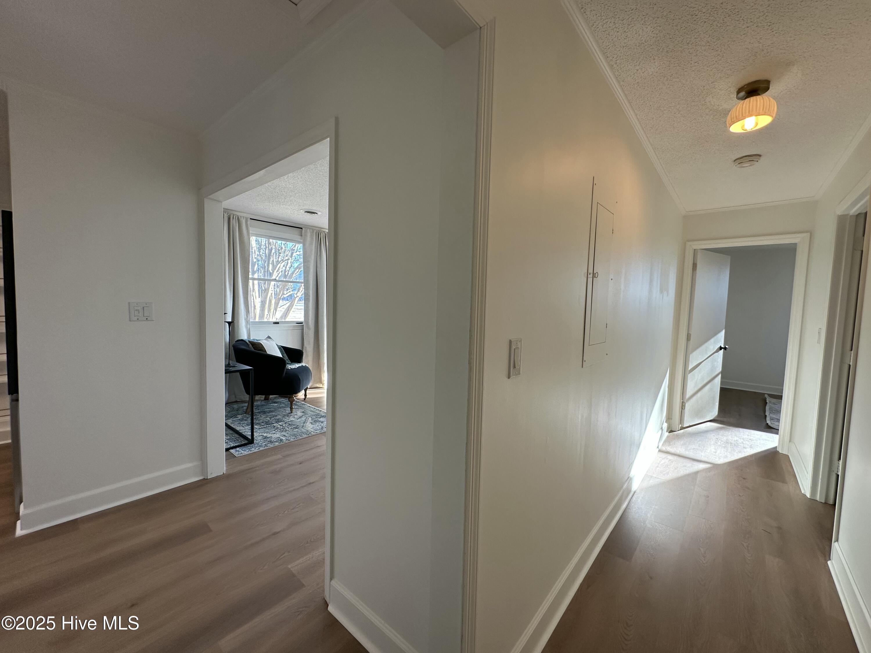 111 Asbury Road Cove City, NC 28523 - Photo 13 of 52 View from hall towards bedrooms (R) and living room (L)