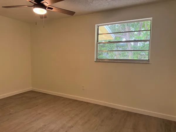 an empty room with a window