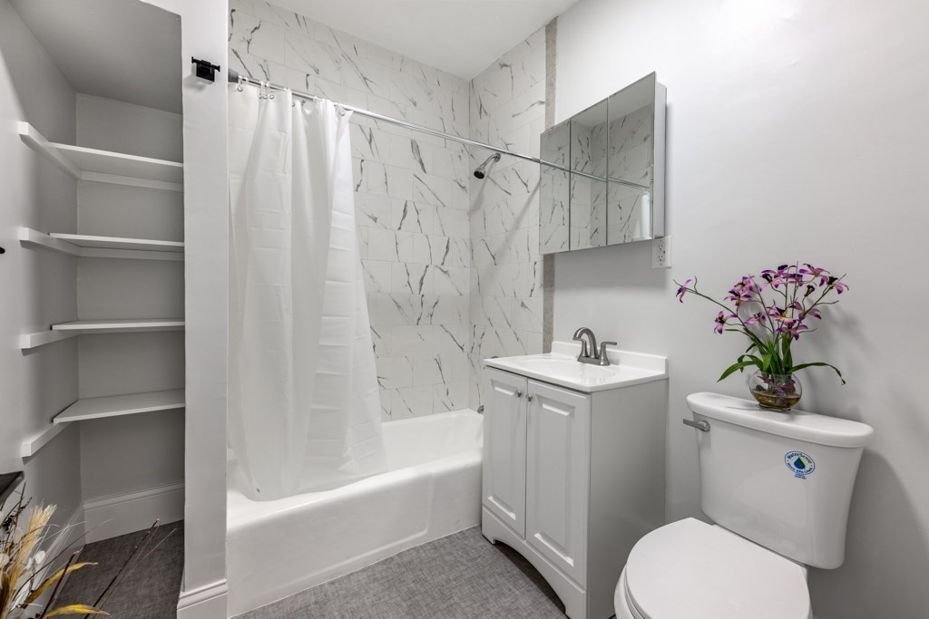 113 Regent Street Boston, MA 02119 - Photo 10 of 18 a bathroom with a sink toilet and shower