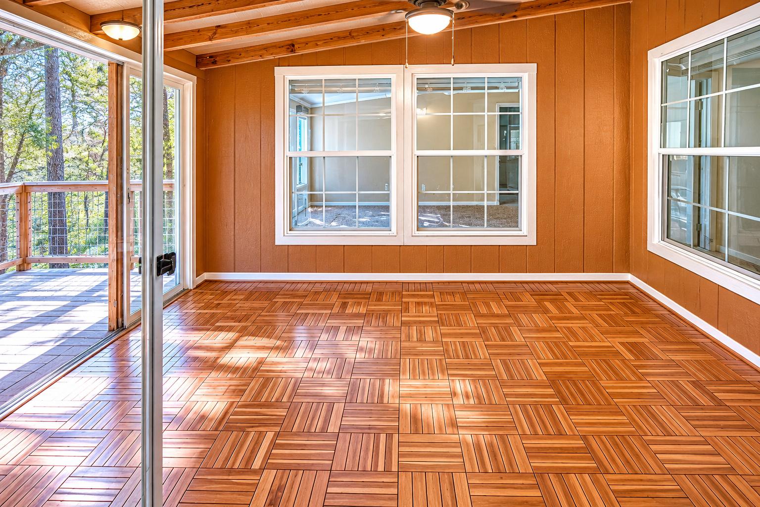 1024 Sand Hills Road Red Rock, TX 78662 - Photo 5 of 37 Virtual image - A bright sunroom with wooden floors offers views of the surrounding natural landscape from ample windows.