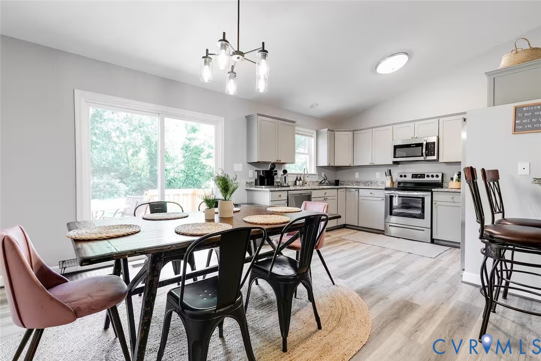 711 Jackson Street Colonial Beach, VA 22443 - Photo 15 of 41 a view of a dining room with furniture window and outside view