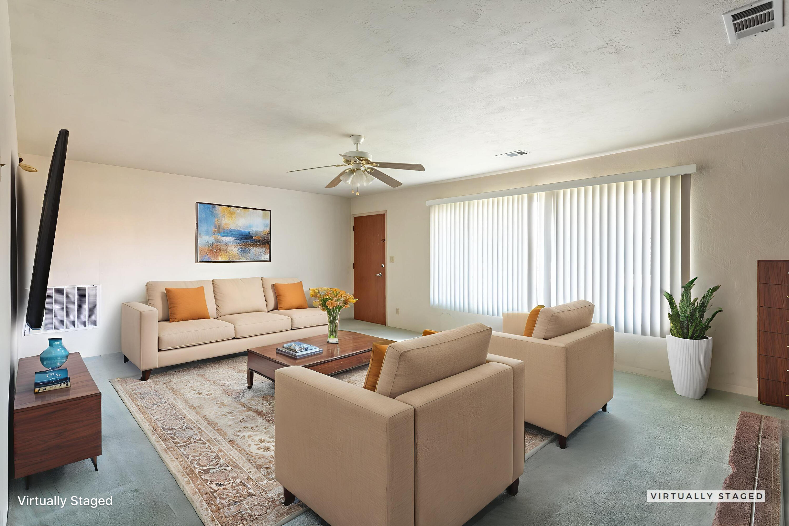 2381 South Bonnyview Road Redding, CA 96001 - Photo 4 of 26 a living room with furniture and a potted plant