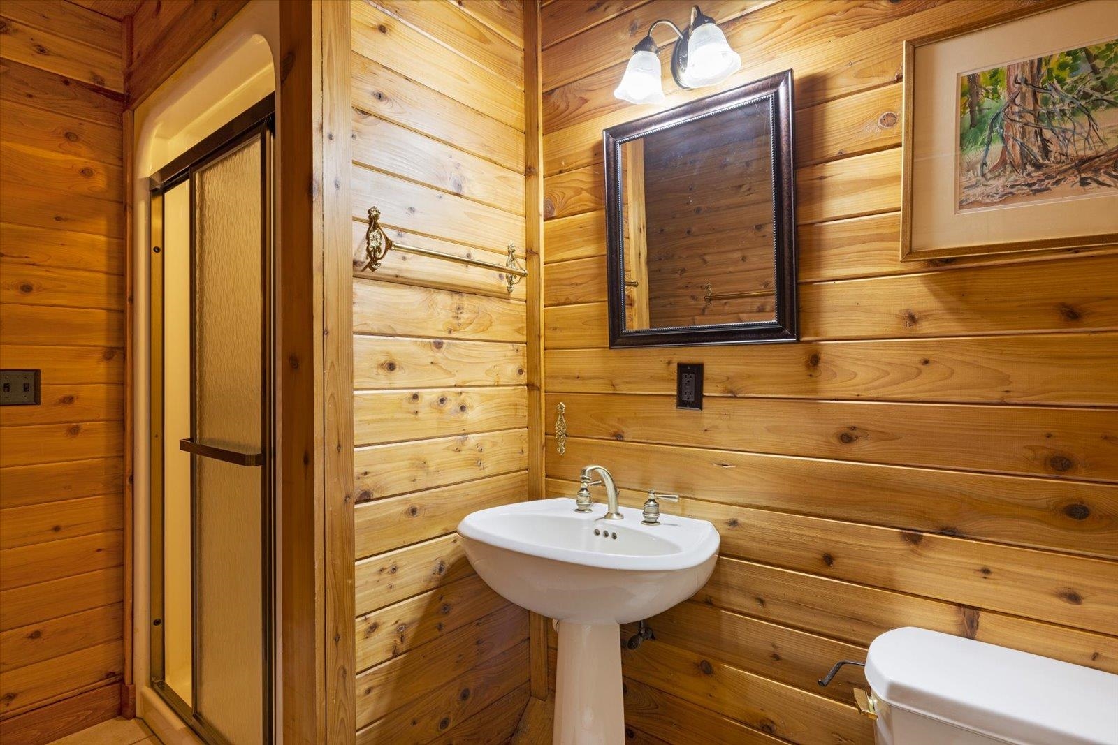 3581 County Line Road Sturgeon Lake, MN 55783 - Photo 82 of 85 Half bathroom featuring wooden walls and toilet