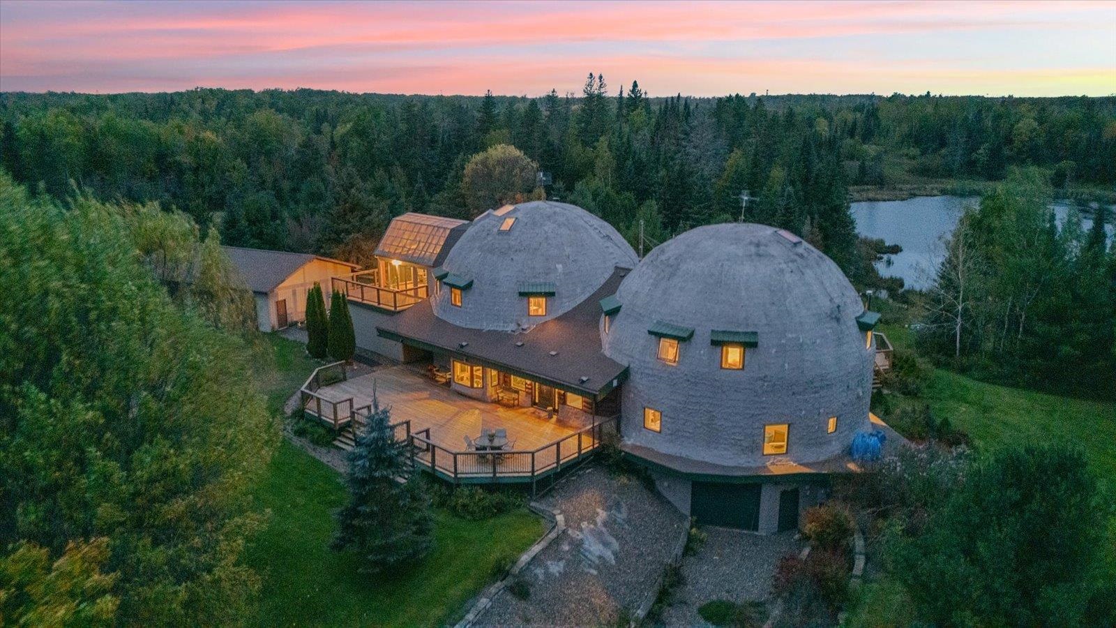 3581 County Line Road Sturgeon Lake, MN 55783 - Photo 9 of 85 Aerial view at dusk of a wooded view and a water view