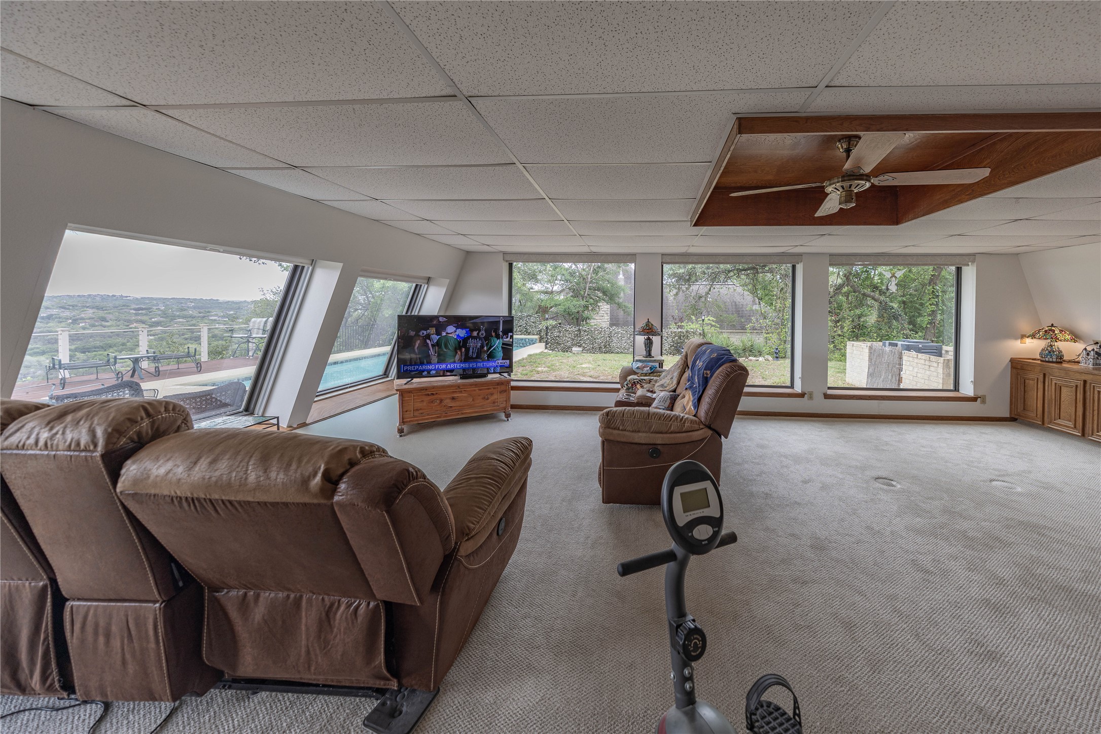 3703 Cloudy Ridge Road Austin, TX 78734 - Photo 16 of 39 TV/Game Area With Views (Used to be Pool Table on the Right)