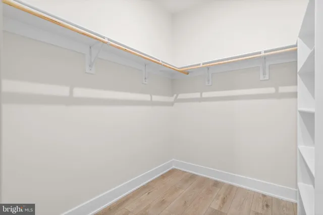 a view of small space with racks on the wall