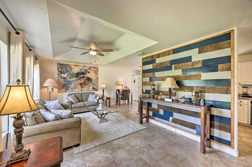 a living room with furniture