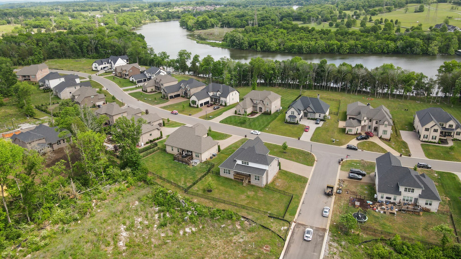 400 Millstone Place Lebanon, TN 37087 - Photo 48 of 58 an aerial view of a house with outdoor space and lake view