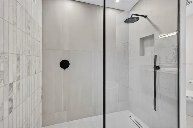 a bathroom with a shower