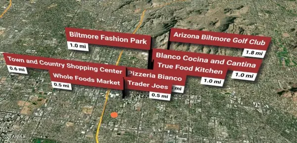 an aerial view of a house with a garden