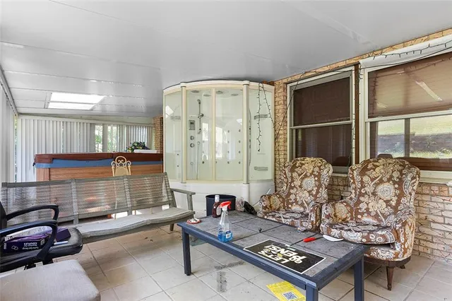 a living room with furniture