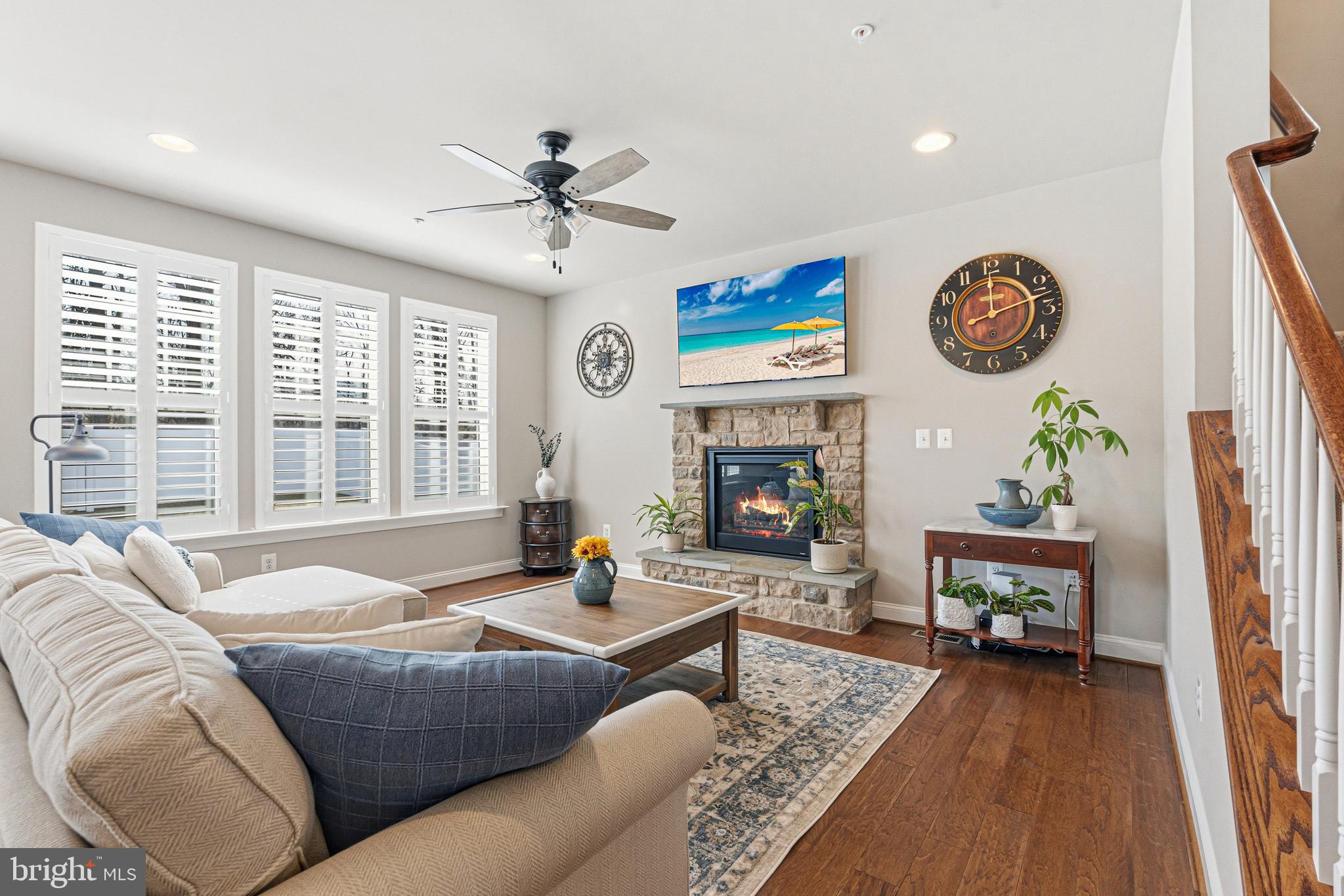 113 Harding Street Lutherville-Timonium, MD 21093 - Photo 16 of 45 a living room with furniture and a fireplace
