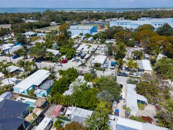 an aerial view of a house with a garden