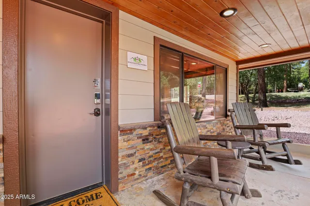 a view of an outdoor space with seating area