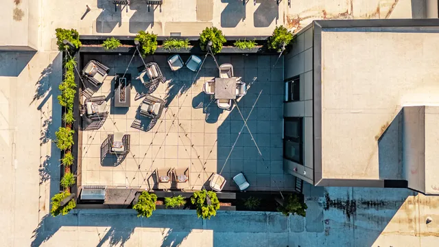 an aerial view of city