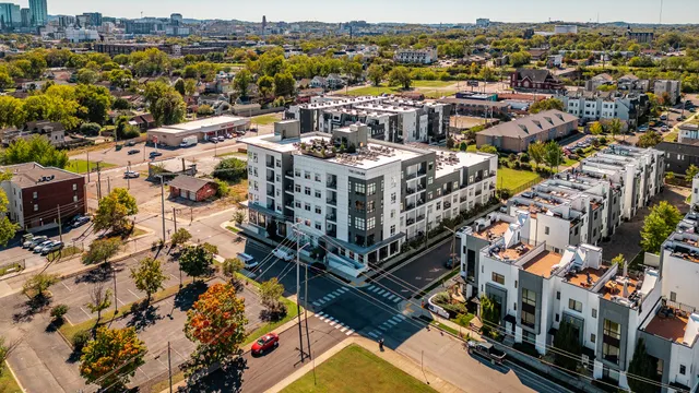 an aerial view of a city with lots of residential buildings