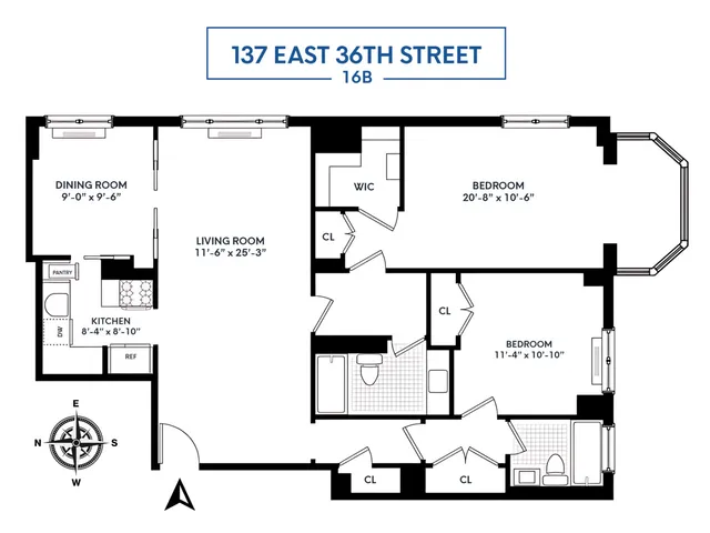 $1,250,000 | 137 East 36th Street, Unit 16B | Murray Hill