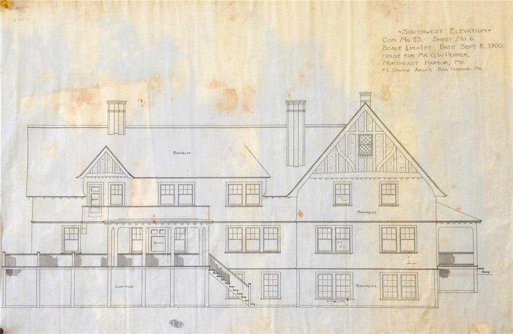10 Schoolhouse Ledge Road Northeast Harbor, ME 04662 - Photo 1 of 5 SAVAGE PLAN SOUTHWEST ELEVATION