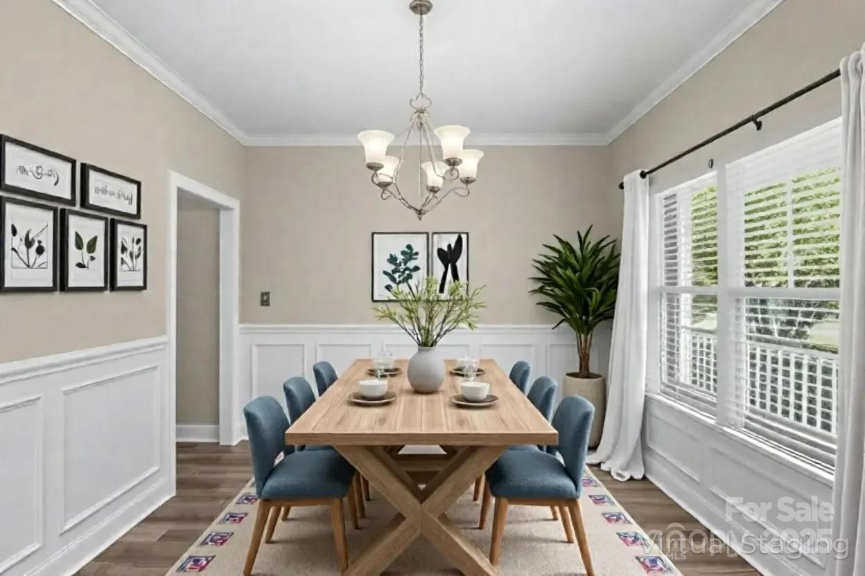 3633 Creek Ridge Drive Denver, NC 28037 - Photo 7 of 47 a view of a dining room with furniture wooden floor and chandelier