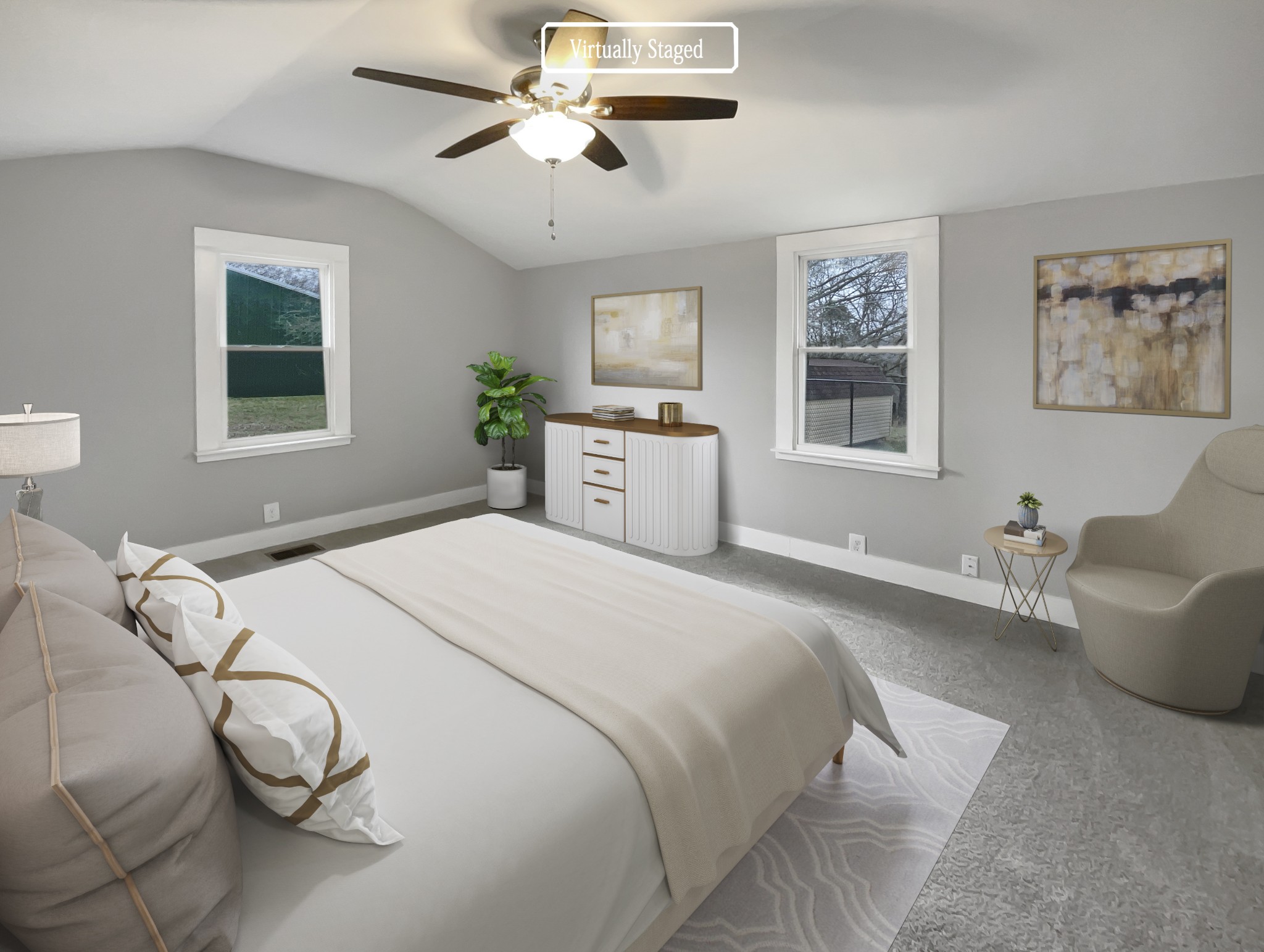 310 Tom Link Road Cottontown, TN 37048 - Photo 11 of 44 a spacious bedroom with a bed and a chandelier