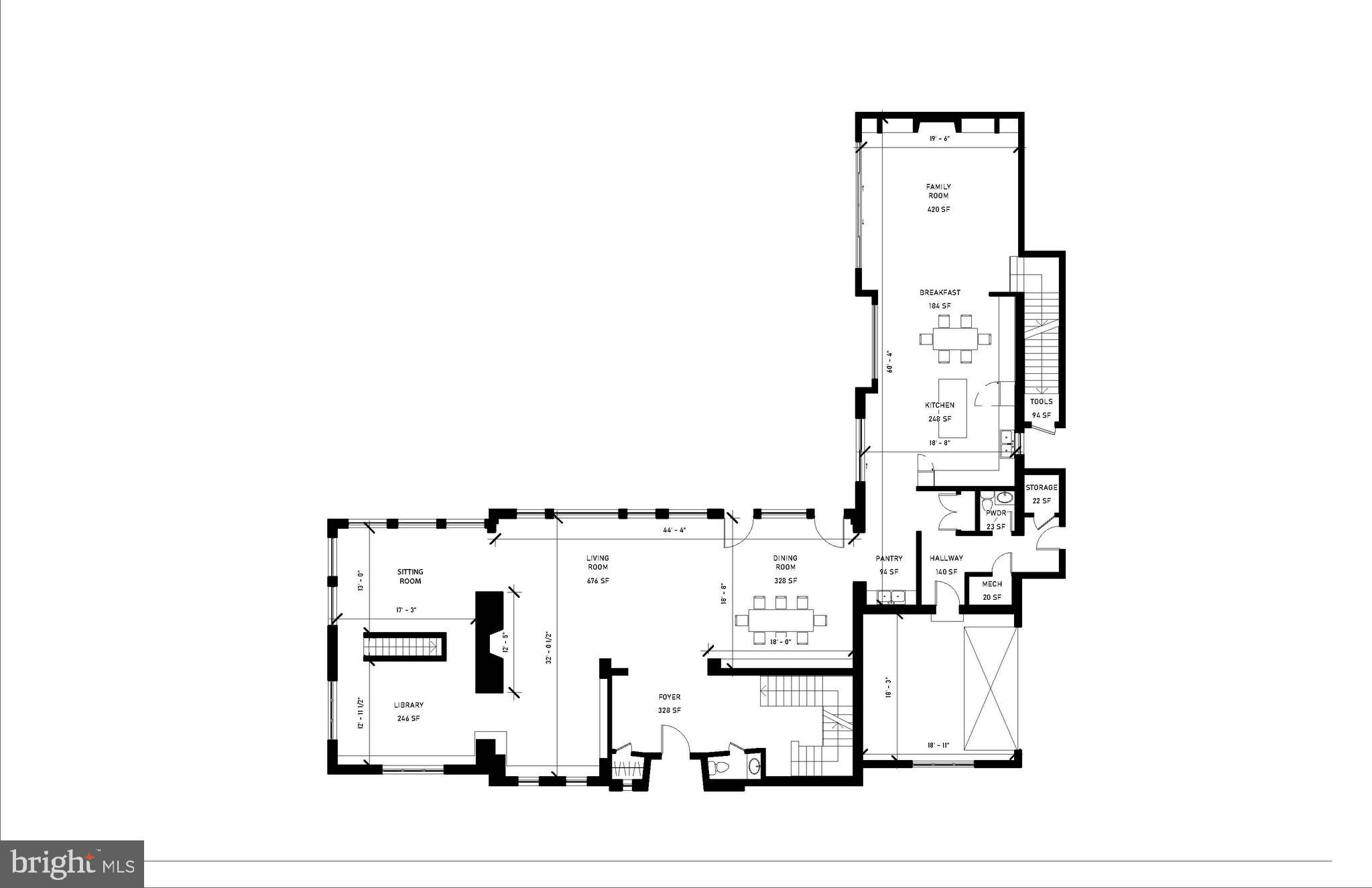 2700 Foxhall Road Northwest Washington, DC 20007 - Photo 22 of 24 Main Level Floor Plan