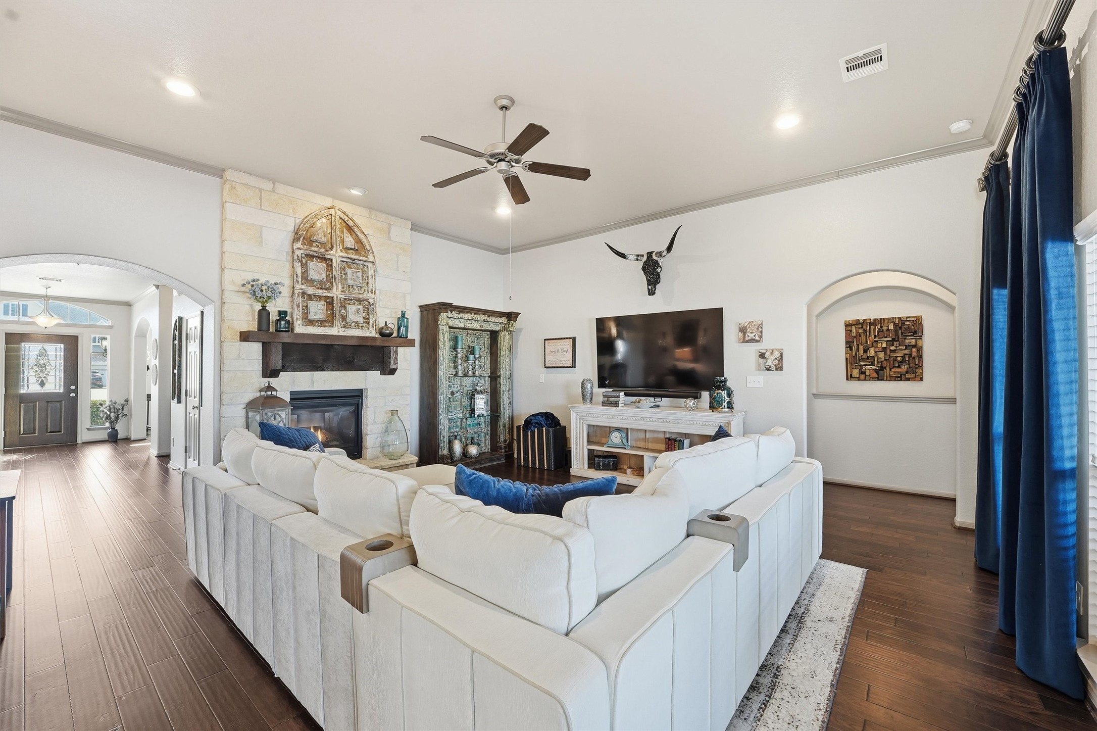 4735 Camp Creek Road Baytown, TX 77523 - Photo 8 of 41 a view of living room with furniture and a flat screen tv