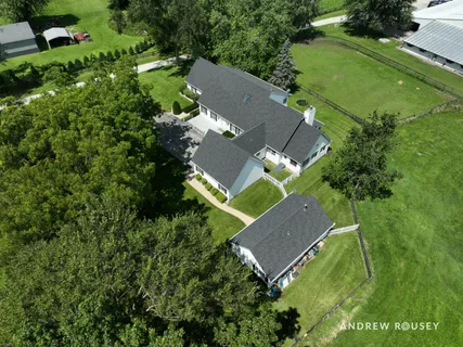 an aerial view of a house