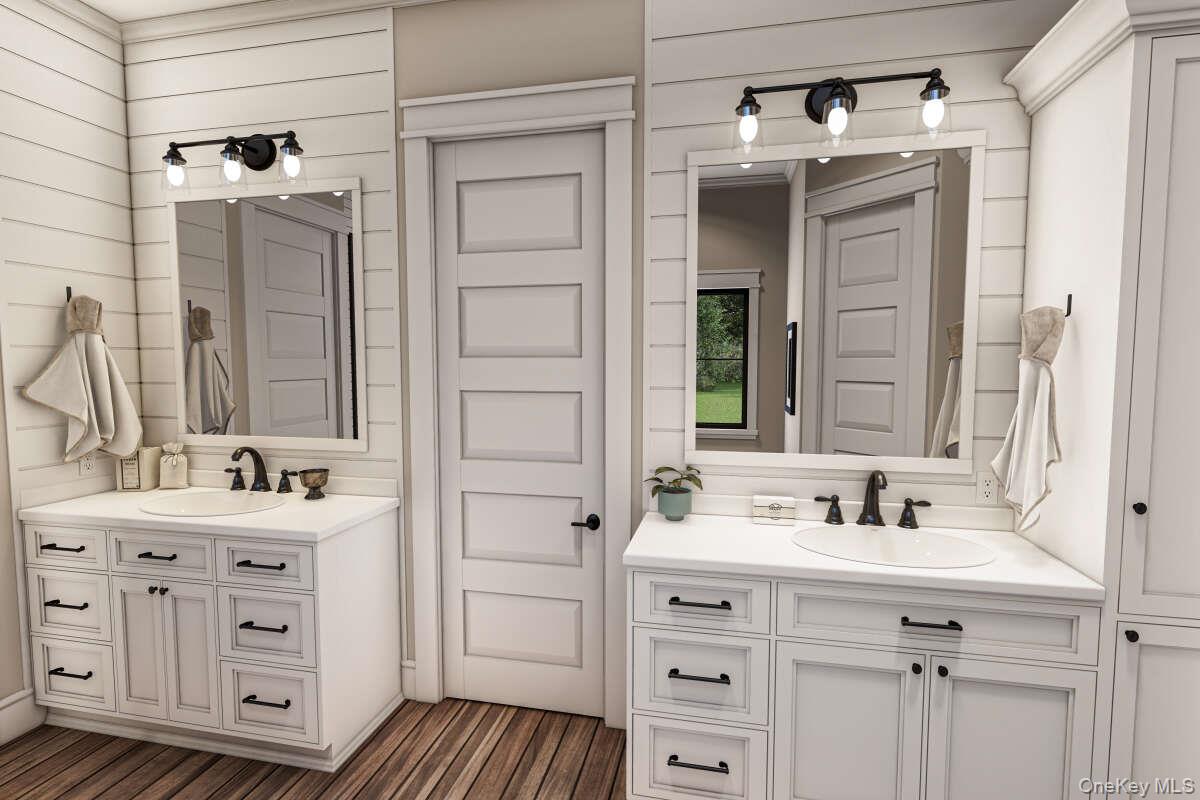 31 Oak Grove Road Clinton Corners, NY 12514 - Photo 8 of 15 a bathroom with a sink double vanity and a mirror