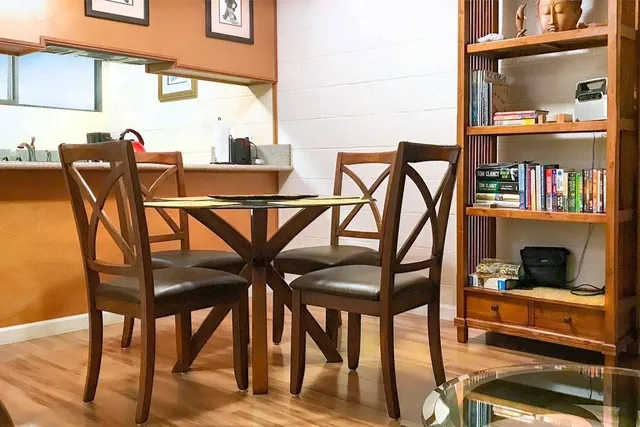 a view of an outdoor seating