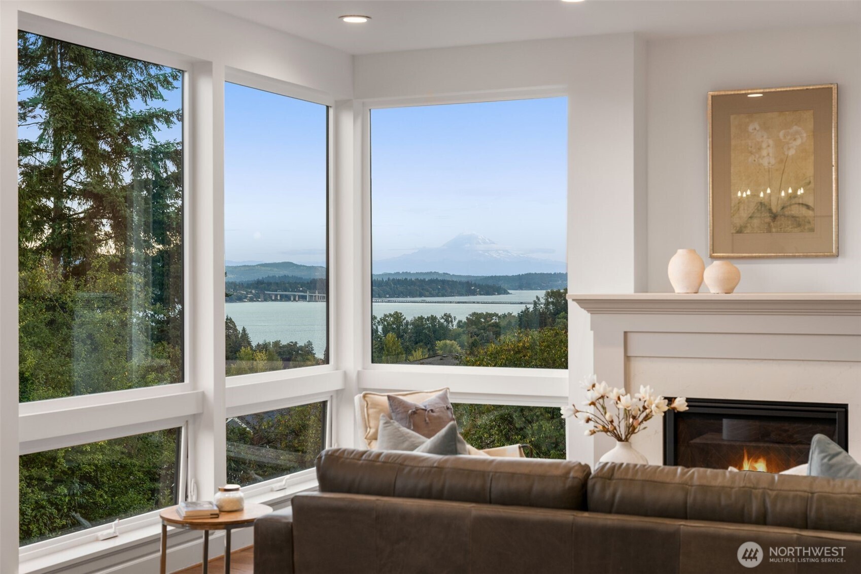 6032 50th Avenue Northeast Seattle, WA 98115 - Photo 17 of 40 a living room with furniture and a fireplace