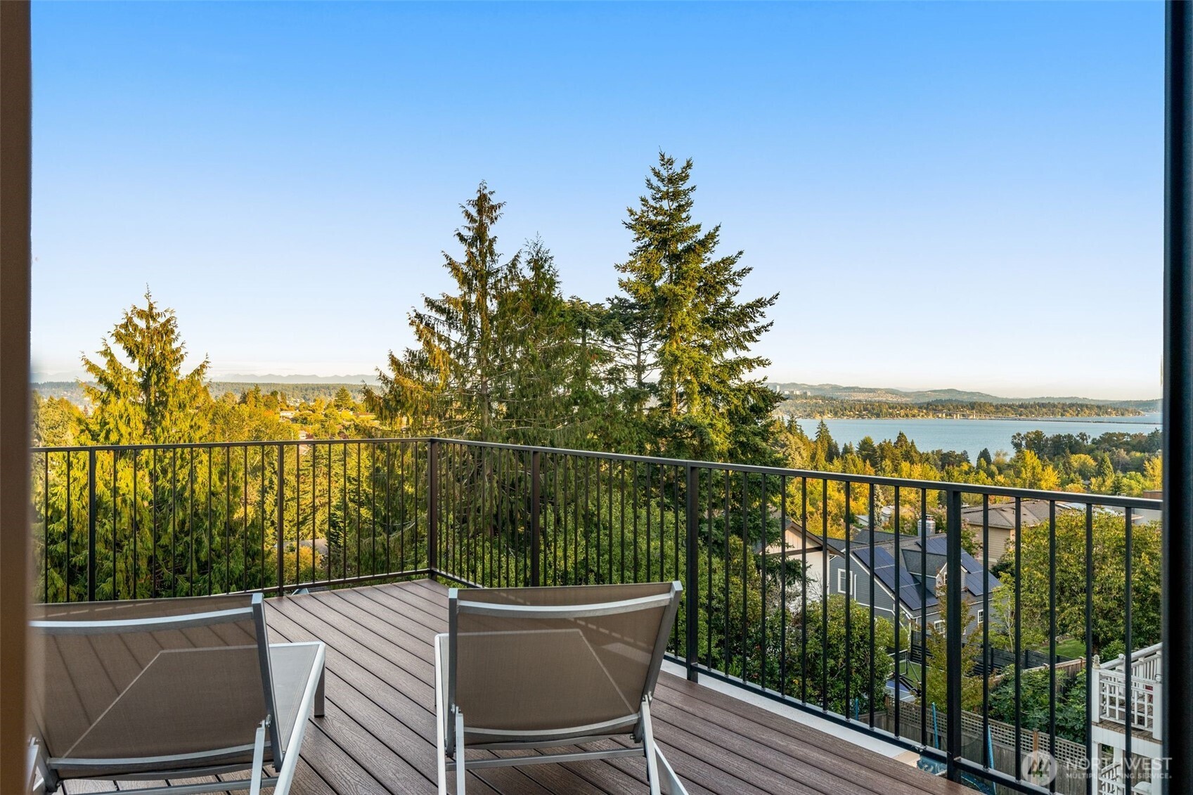 6032 50th Avenue Northeast Seattle, WA 98115 - Photo 23 of 40 a view of a balcony with mountain view and wooden floor