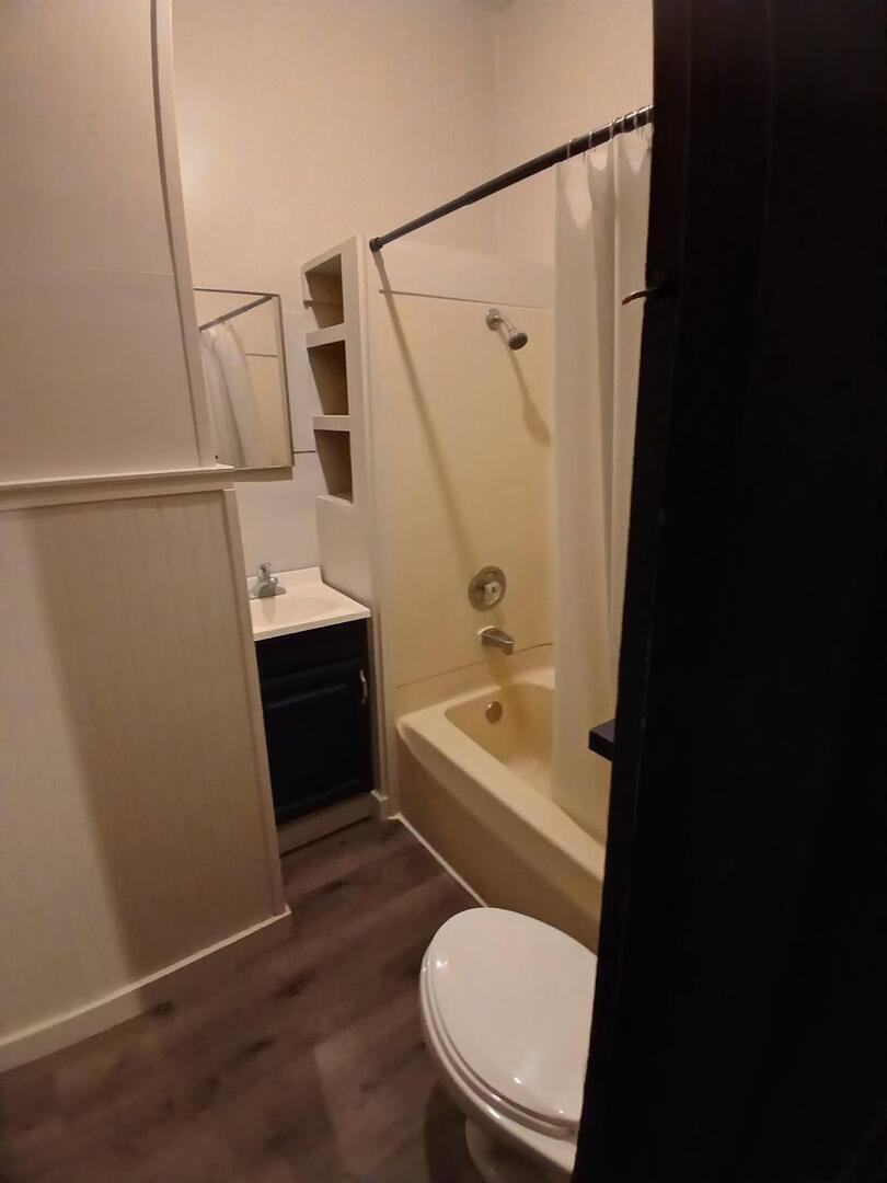 1818 4th Street, Unit 2 Peru, IL 61354 - Photo 3 of 13 a bathroom with a toilet a sink and bathtub