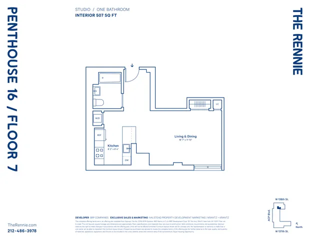 $495,000 | 2351 Adam Clayton Powell Jr Boulevard, Unit PH16 | Central Harlem