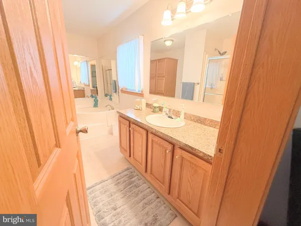 a bathroom with a sink a mirror and a shower curtain