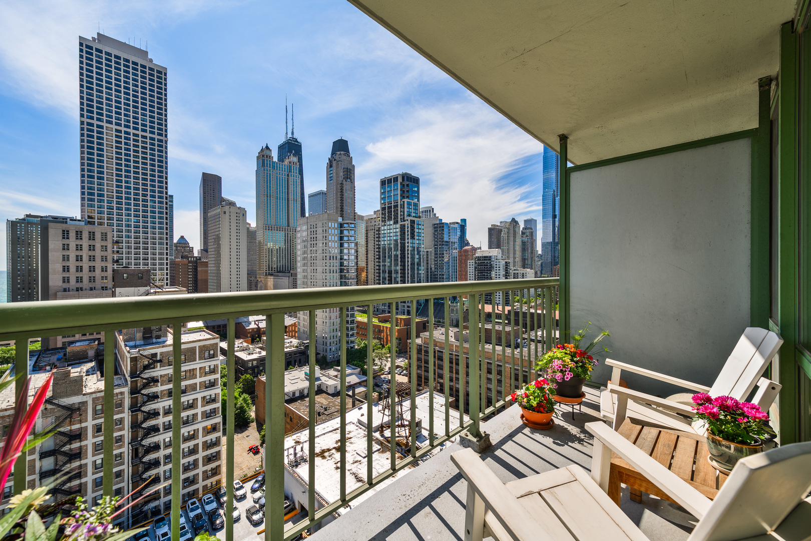 111 West Maple Street, Unit 1601 Chicago, IL 60610 - Photo 19 of 24 a view of city from a balcony