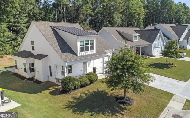 a aerial view of a house