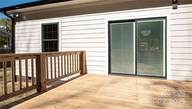 a view of a wooden deck